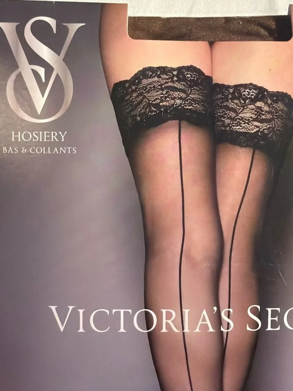 Victoria's Secret BROWN MOUSSE Lace Top Thigh Highs Reinforced Heel Large Hosier